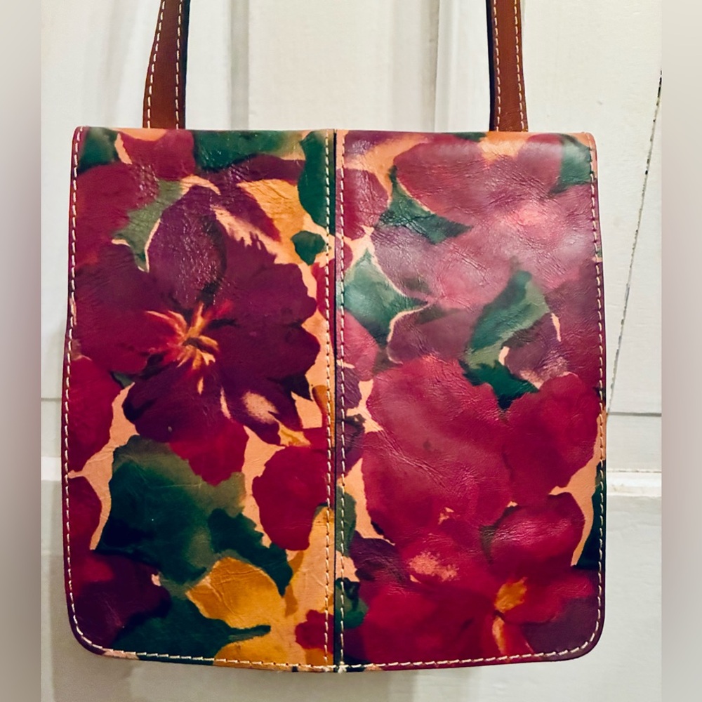 Patricia Nash GRANADA Heritage Multicolor Floral Print Leather Crossbody Bag - Picture 2 of 8